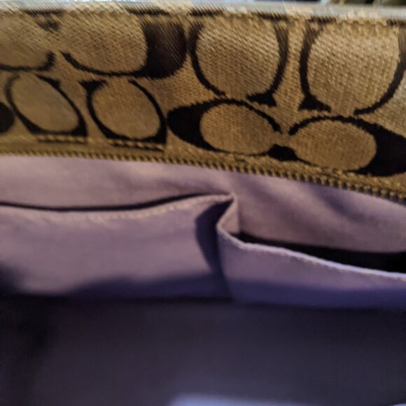 Coach Brown and Gold Patchwork Handbag HO5J-8F69 - Picture 4 of 6